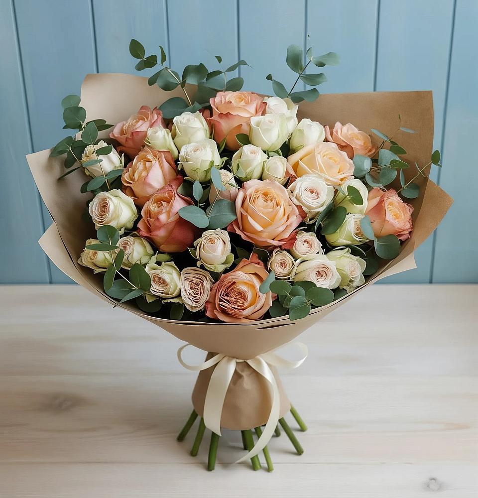 Букет цветов из: Альстромерии и Розы в Грайвороне
