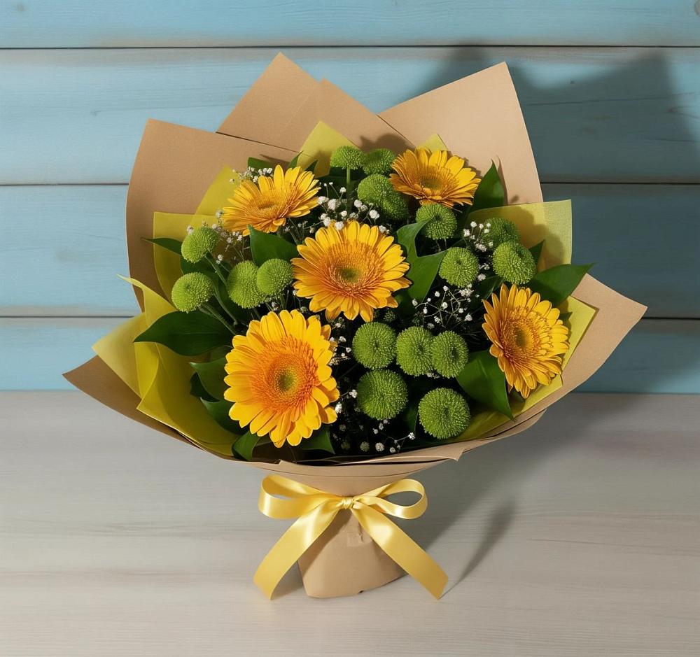 Букет цветов из: Герберы и Хризантемы в Грайвороне