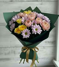 Букет цветов из:  Хризантемы и Розы #REPLACE_PRED# Грайвороне