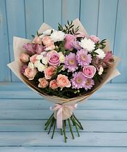 Букет цветов из:  Хризантемы, Розы и Альстромерии в Грайвороне