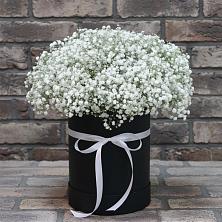 Цветочная композиция из Гипсофила в шляпной коробке в Грайвороне